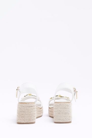 River Island Girls Snaffle Trim White Wedges