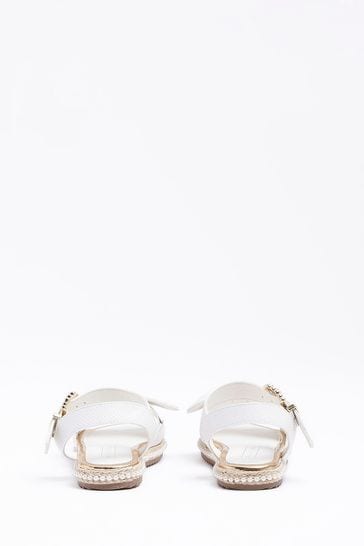 River island clearance white sandals