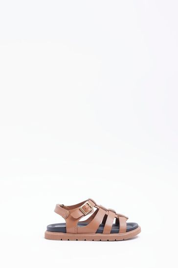 Buy River Island Boys Brown Velcro Fisherman Sandals from Next Poland