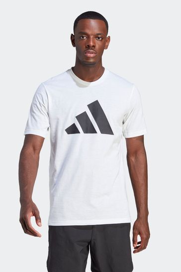 adidas White Train Essentials Feelready Logo Training T-Shirt