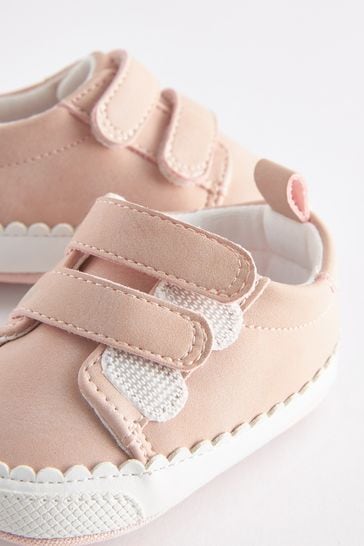 Pink Scallop Baby Trainers 0 24mths