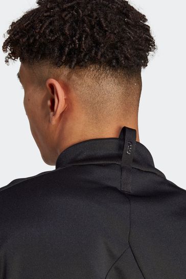 Adidas black track top cheap