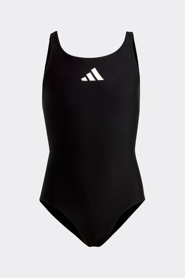 adidas Black Performance Solid Small Logo Swimsuit