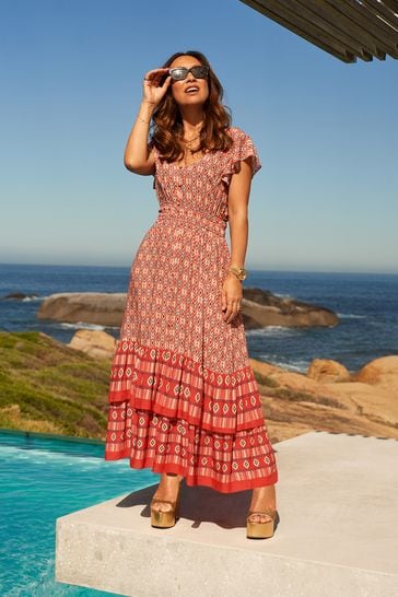 Myleene Klass Ikat Border Print Maxi Dress