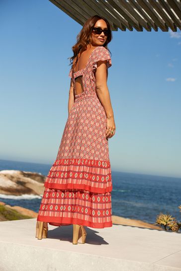Buy Myleene Klass Ikat Border Print Maxi Dress from Next Luxembourg