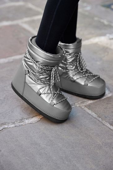 Buy Silver Fashion Padded Boots from Next Netherlands