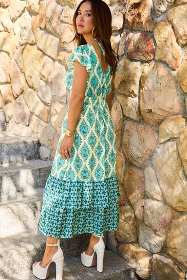 Buy Myleene Klass Ikat Border Print Maxi Dress from Next Luxembourg