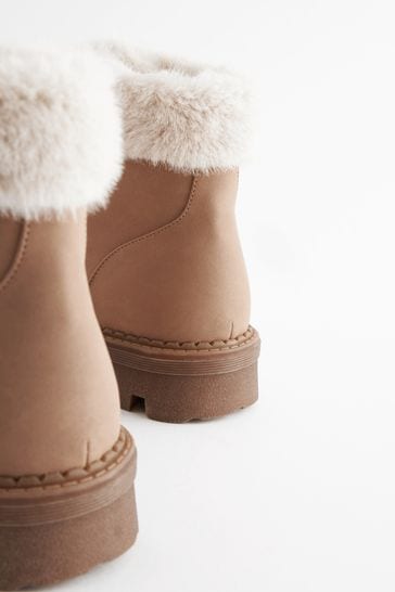 Lace up faux fur boots on sale