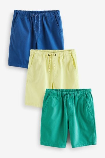 Buy Green Blue Yellow 100 Cotton Pull On Shorts 3 Pack 3 16yrs from Next Ireland