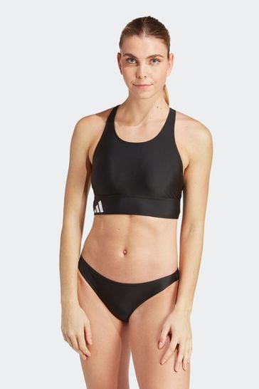 adidas Black Performance Swim Branded Beach Bikini