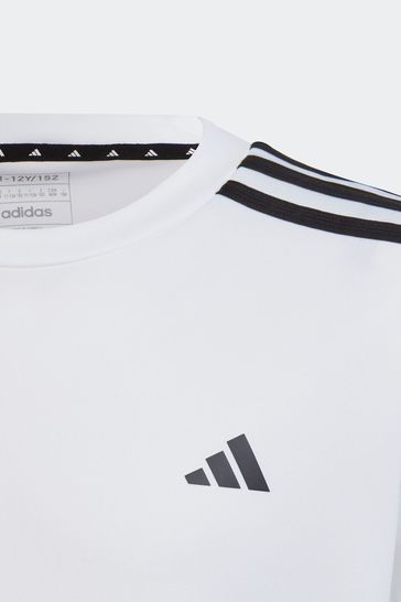 Buy adidas Stripe White T-shirt from Train 3 Aeroready USA Essentials Next
