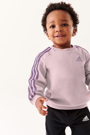 adidas Pink Infant 3S Tracksuit