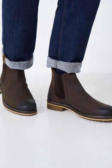 Crew Clothing Company Brown Leather Chelsea Boots