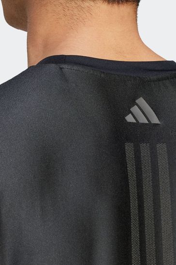 Buy adidas Black Performance HIIT Workout 3 Stripes T Shirt from