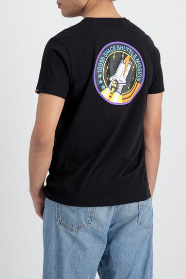 Buy Alpha Industries Black Space Shuttle T-Shirt from the Laura Ashley  online shop