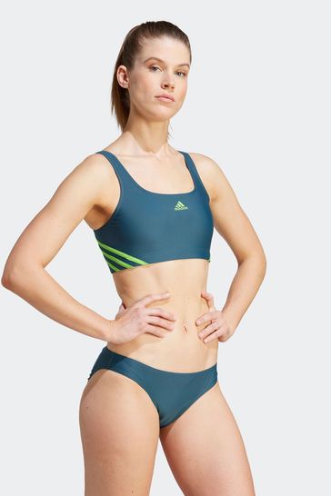 Buy adidas Green Sportswear Swim 3 Stripe Bikini from Next Luxembourg