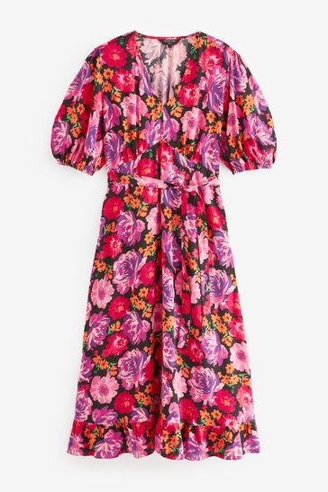 Next pink shop floral tea dress
