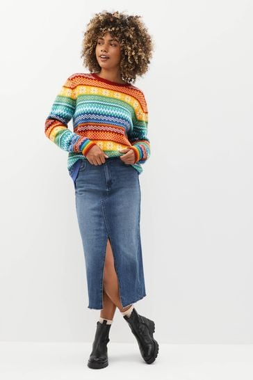 Buy Little Bird by Jools Oliver Multi Adults Rainbow Christmas Fairisle Knitted Jumper from Next Estonia