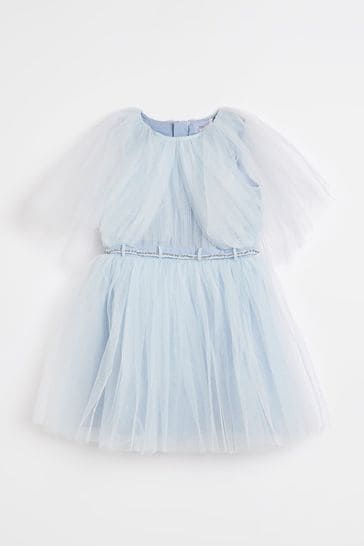 Buy River Island Girls Blue Tulle Mesh Dress from Next Luxembourg