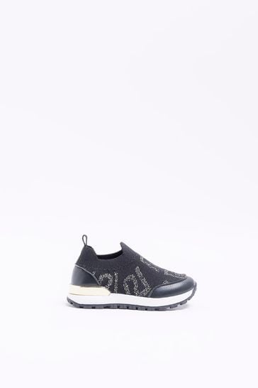 Buy River Island Girls Black Knit Low Sock Runner Trainers from Next Netherlands