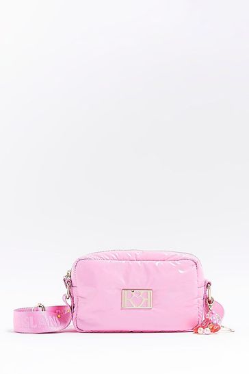River Island Girls Pink Nylon Camera Bag