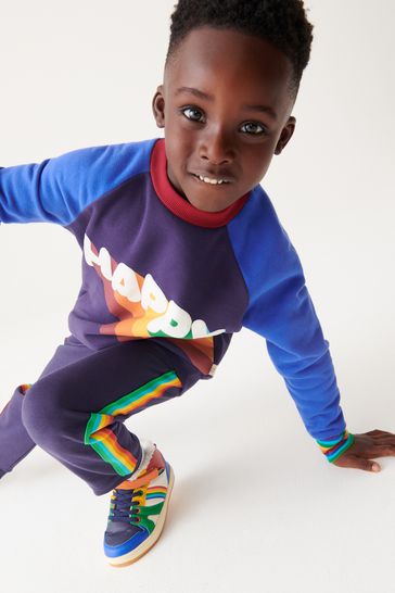 Buy Little Bird by Jools Oliver Navy Happy Rainbow Crew Neck