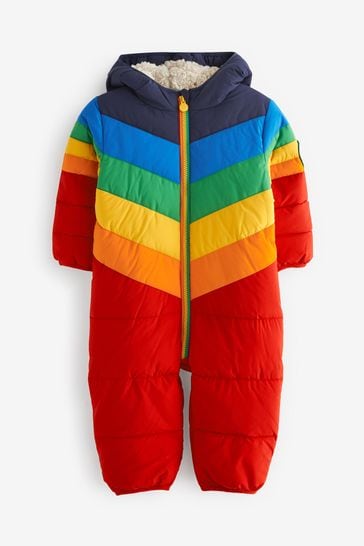 Little Bird by Jools Oliver Multi Baby Rainbow Chevron Stripe Padded Snowsuit