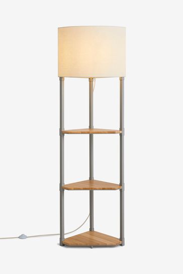 Round shelf cheap floor lamp