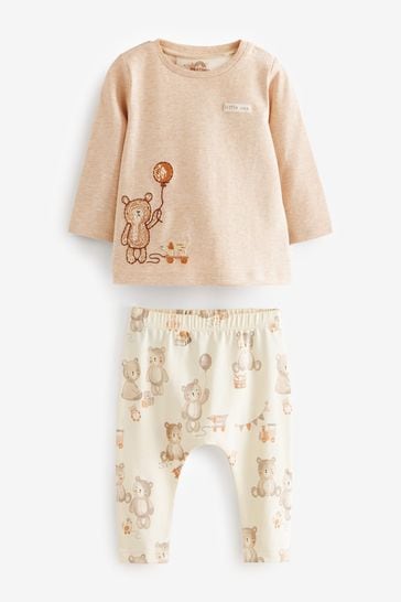 Neutral Bear Baby T-Shirt And Leggings 2 Piece Set