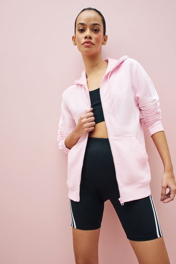 adidas Pink Sportswear Essentials 3-Stripes French Terry Regular Full-Zip Hoodie