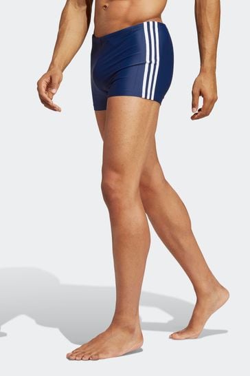 adidas Dark Blue Classic 3-Stripes Swim Boxers