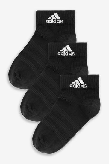 adidas Black Performance Thin And Light Ankle Socks 3 Pairs