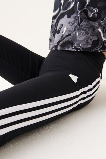 Buy adidas Black Future Icons 3-Stripes Cotton Flared Leggings