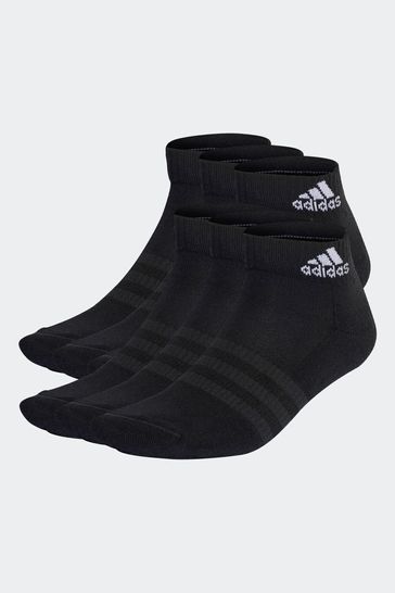 adidas Black Performance Cushioned Sportswear Ankle Socks 6 Pairs