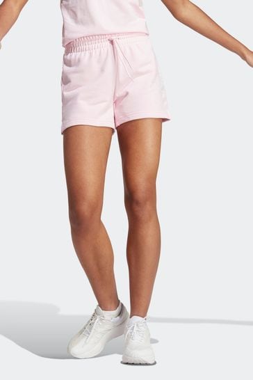 adidas Pink Sportswear Essentials Linear French Terry Shorts