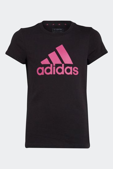 adidas Black Sportswear Essentials Big Logo Cotton T-Shirt