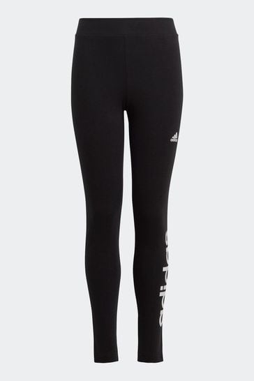 adidas Black Sportswear Essentials Linear Logo Cotton Leggings
