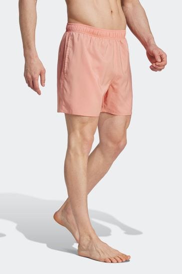 adidas Light Pink Performance Solid CLX Short Length Swim Shorts