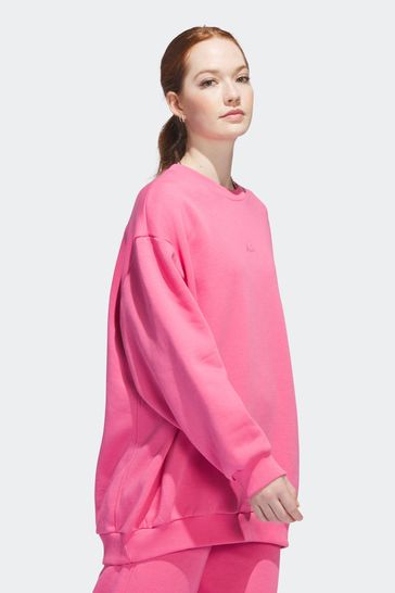 Adidas pink oversized sweatshirt clearance