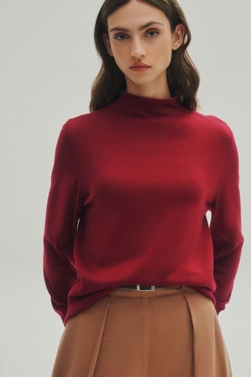 Merino wool roll neck jumper sales