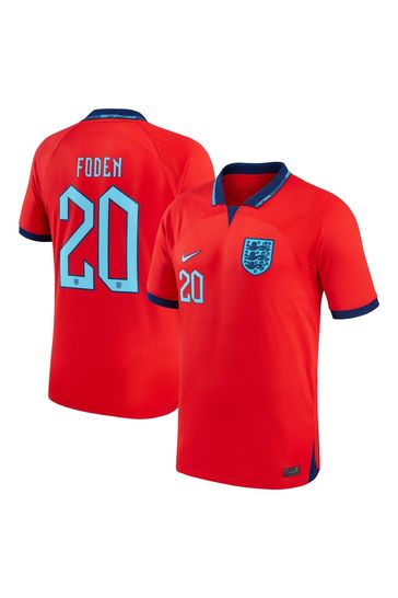 Nike Red Foden - 20 England Away Stadium Football Shirt 2022