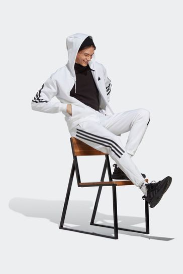 Buy adidas White Sportswear Future Icons 3 Stripes Full Zip Hoodie