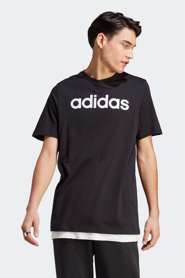 Buy adidas Black Sportswear Essentials Single Jersey Linear Embroidered Logo  T-Shirt from Next USA