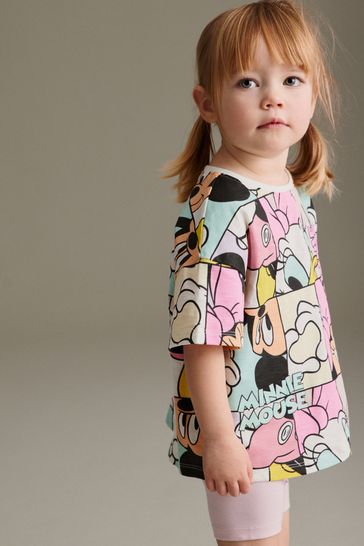 Buy Pink Disney Mickey & Minnie T-Shirt and Cycle Short Set