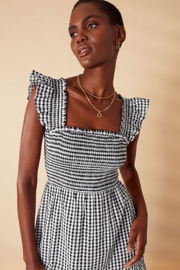 Buy Accessorize Black Gingham Tiered Dress from Next Luxembourg
