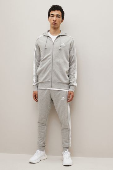 Adidas zip online hoodie grey