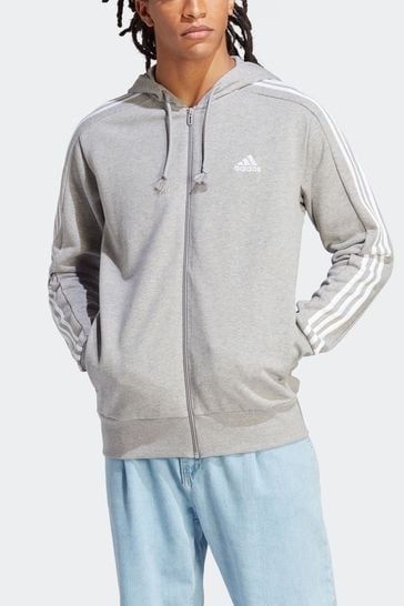 Adidas zip online hoodie grey