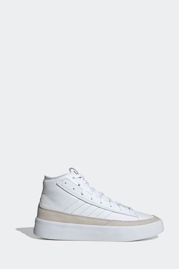 White leather cheap adidas trainers
