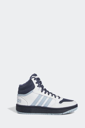 adidas Blue/White Kids Sportswear Hoops Mid 3.0 Trainers