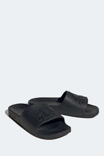 Adidas aqua slides best sale black